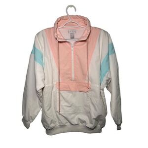 Lavon By Cheerful Corp Colorblock Windbreaker Track Jacket Womens Large Retro 90